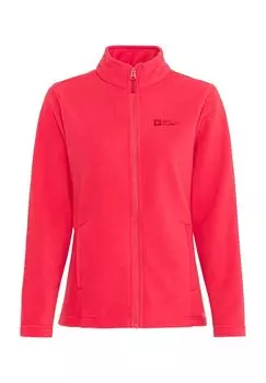 Флисовая куртка Флорсберг, воротник стойка, карманы на молнии, женская Jack Wolfskin, цвет Vibrant Red