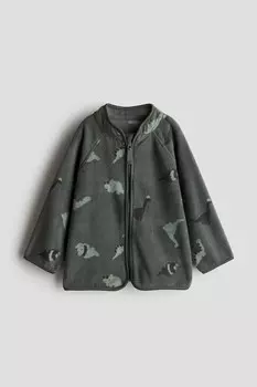 Флисовая куртка H&M, зеленый