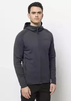 Флисовая куртка Jack Wolfskin "BAISELBERG HOODED FZ M", с капюшоном, цвет Ebony