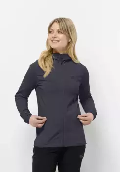 Флисовая куртка Jack Wolfskin "BAISELBERG HOODED FZ W", с капюшоном, цвет Graphite