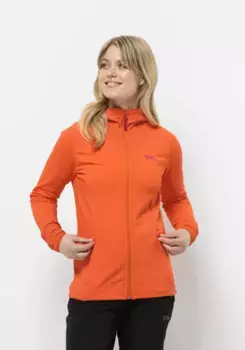 Флисовая куртка Jack Wolfskin "BAISELBERG HOODED FZ W", с капюшоном, оранжевый