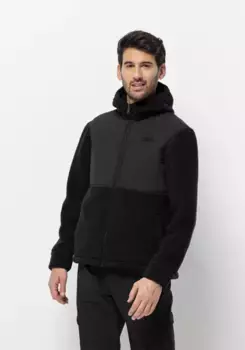 Флисовая куртка Jack Wolfskin "FELSLICHT HOODED JKT M", с капюшоном, черный