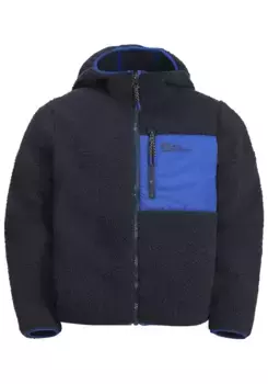 Флисовая куртка Jack Wolfskin "ICE CURL HOOD JACKET K", с капюшоном, синий