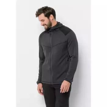 Флисовая куртка Jack Wolfskin "KOLBENBERG HOODED FZ M", с капюшоном, цвет Phantom
