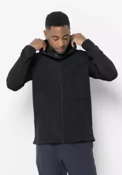 Флисовая куртка Jack Wolfskin "MODESTO HOODED JKT MEN", с капюшоном, черный