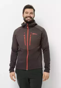Флисовая куртка Jack Wolfskin с капюшоном "ALPGRAT PRO INS FZ M", с капюшоном, цвет Red-Earth