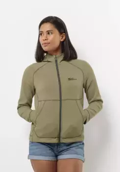 Флисовая куртка Jack Wolfskin с капюшоном "FERNWEH HOODED JKT W", с капюшоном, цвет Bay-Leaf