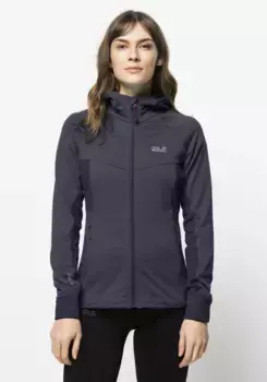 Флисовая куртка Jack Wolfskin с капюшоном "HYDRO GRID FLEECE W", с капюшоном, цвет Graphite
