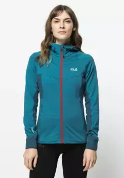 Флисовая куртка Jack Wolfskin с капюшоном "HYDRO GRID FLEECE W", с капюшоном, синий