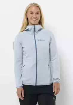 Флисовая куртка Jack Wolfskin с капюшоном "KOLBENBERG HOODED FZ W", с капюшоном, синий