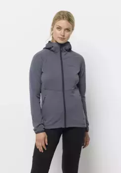 Флисовая куртка Jack Wolfskin с капюшоном "KOLBENBERG HOODED FZ W", с капюшоном, цвет Dolphin