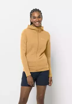 Флисовая куртка Jack Wolfskin с капюшоном "MODESTO HOODED JKT WOMEN", с капюшоном, желтый