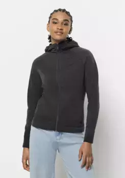 Флисовая куртка Jack Wolfskin "WALDSEE HOODED JKT W", с капюшоном, черный