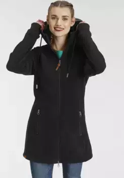 Флисовая куртка KangaROOS с капюшоном и прессованным звездным принтом на рукаве, черный