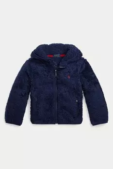 Флисовая куртка мешок для мальчика с капюшоном и застежкой молнией Polo Ralph Lauren, синий
