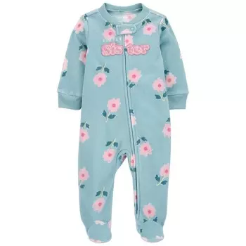 Флисовая куртка на молнии для маленькой сестры Картера для сна и игр Carter's, цвет Floral