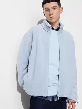 Флисовая куртка на молнии с ворсистой подкладкой Uniqlo, голубой