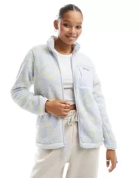 Флисовая куртка на молнии во всю длину с принтом Columbia West Bend цвета Snowdrift Highland с фиолетовым оттенком