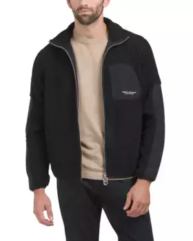 Флисовая куртка на полной молнии Armani Exchange, черный