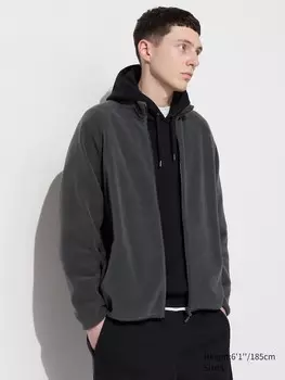 Флисовая куртка на полной молнии Uniqlo, серый