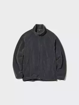 Флисовая куртка на полной молнии Uniqlo, серый