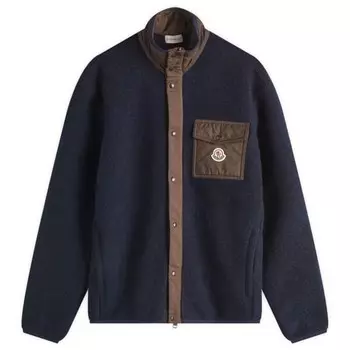Флисовая куртка на пуговицах Moncler, синий