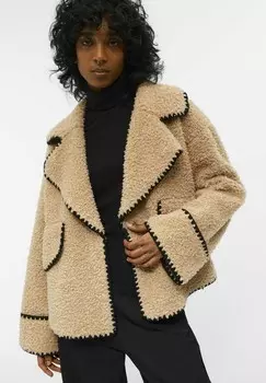 Флисовая куртка Object, бежевый