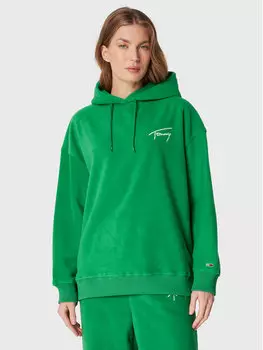 Флисовая куртка оверсайз Tommy Jeans, зеленый