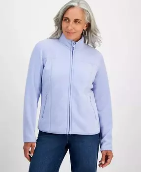 Флисовая куртка Petite на молнии спереди Style & Co, синий