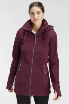 Флисовая куртка Polarino с капюшоном, дышащая, теплоизоляционная и антистатическая, красный