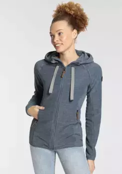 Флисовая куртка Polarino с капюшоном из дышащей ткани. утепляющий материал, синий