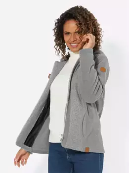 Флисовая куртка с капюшоном в стиле casual Casual Looks, серый