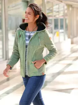 Флисовая куртка с капюшоном в стиле casual Casual Looks, цвет Reseda