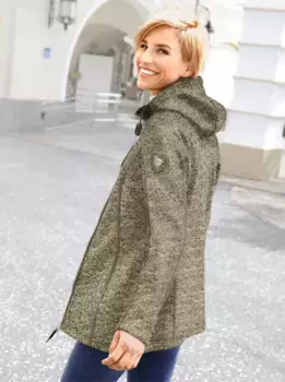 Флисовая куртка с капюшоном в стиле casual Casual Looks, цвет Schilf-Meliert