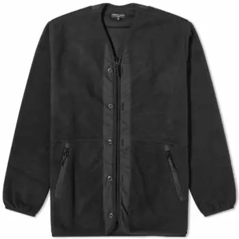 Флисовая куртка с подкладкой на молнии Comme Des Garons Homme Boa, черный