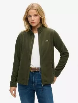 Флисовая куртка с полной застежкой-молнией Superdry, цвет Army Khaki Green