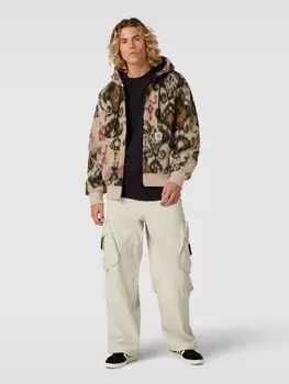 Флисовая куртка с узором по всей поверхности и этикеткой Carhartt Work In Progress, песочный