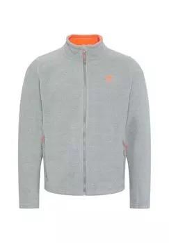 Флисовая куртка с вышивкой этикеток POLO SYLT, цвет Neutral Gray Melange