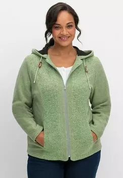 Флисовая куртка Sheego, светло-зеленый