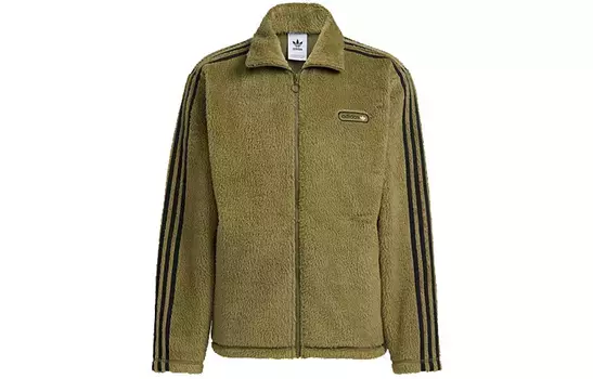 Флисовая куртка спортивная куртка мужская оливково-зеленая Adidas Originals, оливково-зеленый