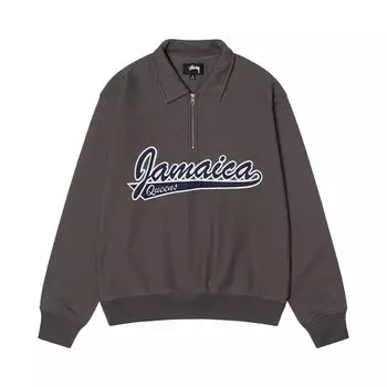 Флисовая куртка Stussy x Denim Tears с молнией до половины, цвет угольный