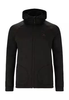 Флисовая куртка-трек с эластичным ворсом и практичным капюшоном Whistler, черный