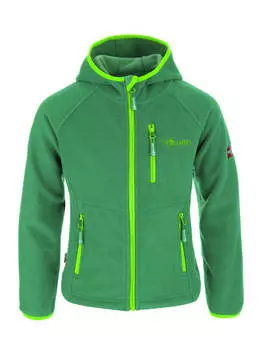Флисовая куртка Trollkids Fleece Jacke mit Kapuze Stavanger, цвет Dunkelgrn/Hellgrn