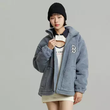 Флисовая куртка унисекс серый Mlb