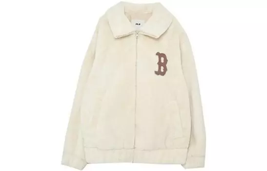 Флисовая куртка унисекс светло-бежевого цвета Mlb