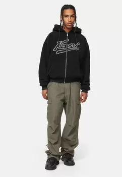 Флисовая куртка Varsity Teddy Zip Hoodie Karl Kani, черный