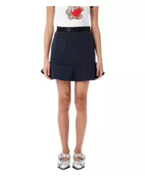 Флисовая мини-юбка Ganni, синий