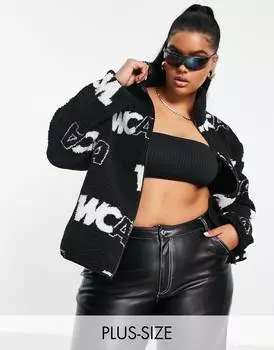 Флисовая молния ASOS Weekend Collective Curve на молнии с монограммой