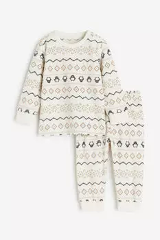 Флисовая пижама H&M, белый