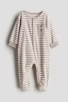 Флисовая пижама H&M, бежевый